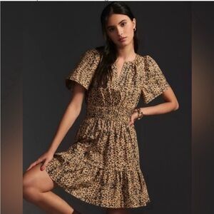 Anthropologie Somerset Print Short Sleeve Dress